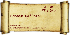 Adamek Dániel névjegykártya